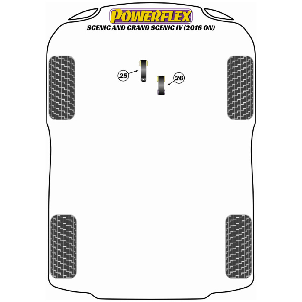 Powerflex Renault  Scenic e Grand Scenic IV (2016 in poi)   Supporto di coppia inferiore - Strada/Pista veloce Fig.26 (1) PFF60-8026P - immagine 2