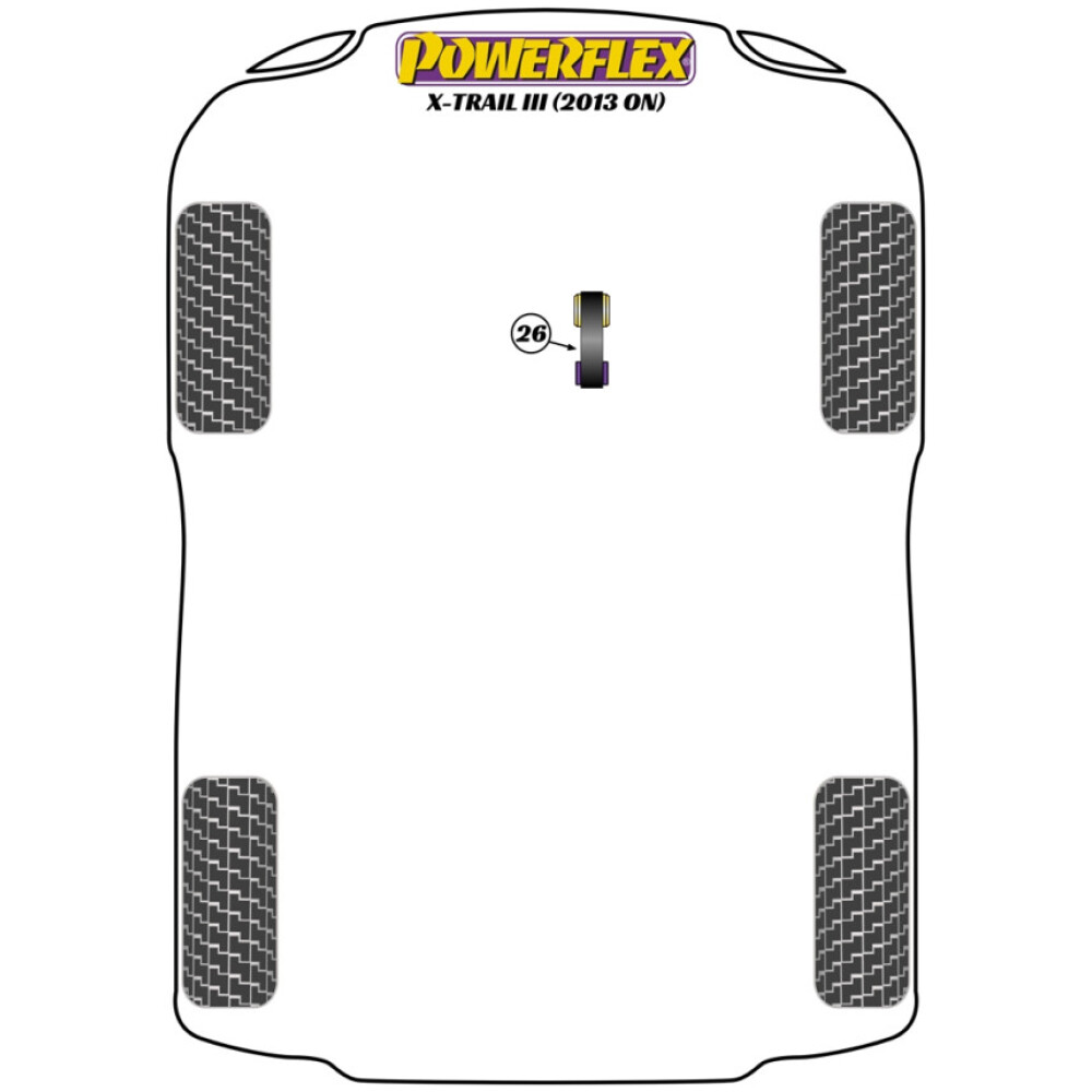 Powerflex Nissan X-Trail T32 (2013 in poi)    Supporto di coppia inferiore - Strada Fig.26 (1) PFF60-8026 - immagine 2