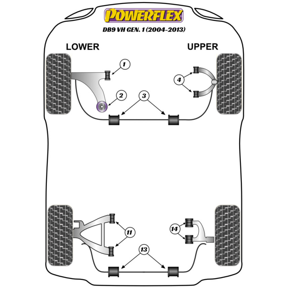 Powerflex Aston Martin  DB9 (2004-2013)   Boccola anteriore del braccio oscillante inferiore anteriore Fig.1 (2) PFF2-101 - immagine 2