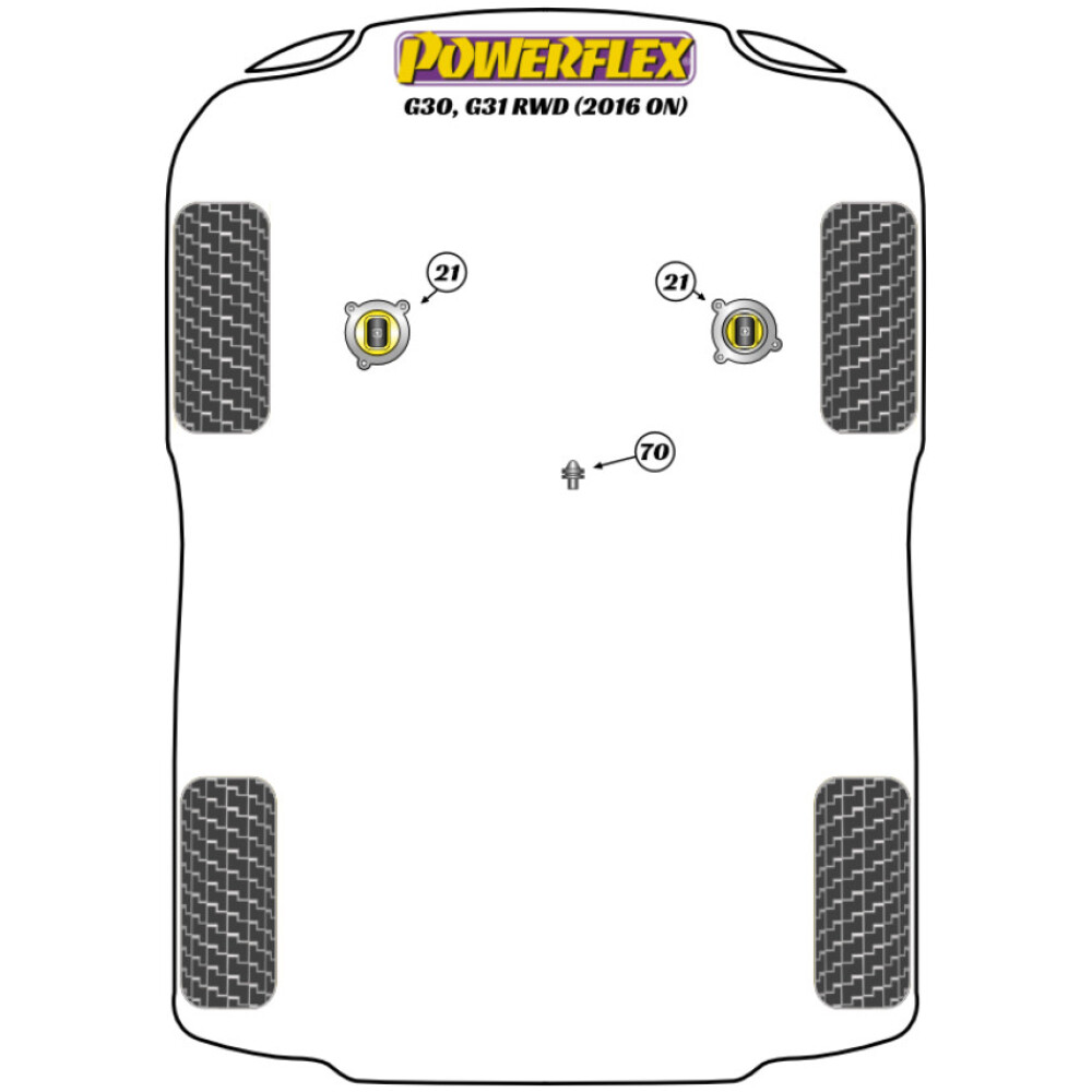 Powerflex BMW Serie 5  G30, G31 RWD (2016 in poi)  Adattatore per piastra di sollevamento (1) PF5-4660 - immagine 2