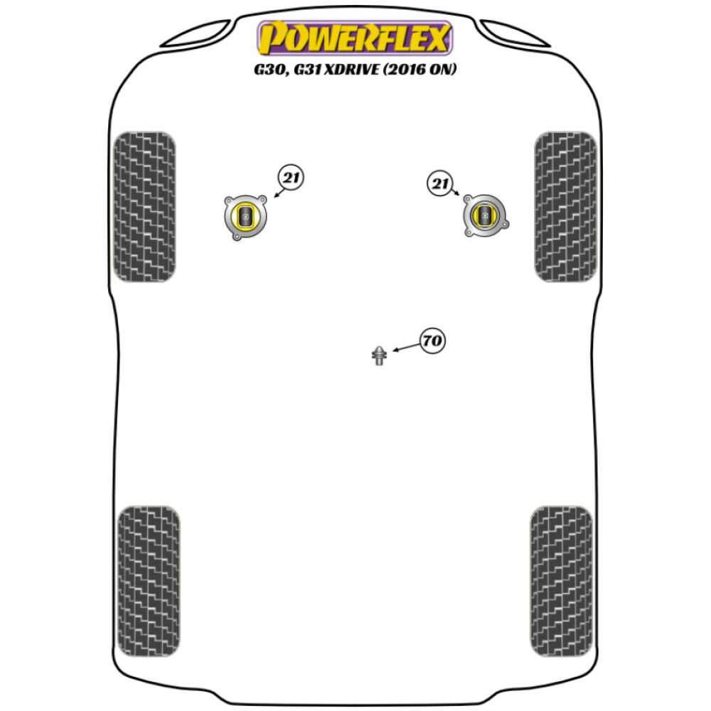 Powerflex BMW Serie 5  G30, G31 XDrive (2016 in poi)  Adattatore per piastra di sollevamento (1) PF5-4660 - immagine 2