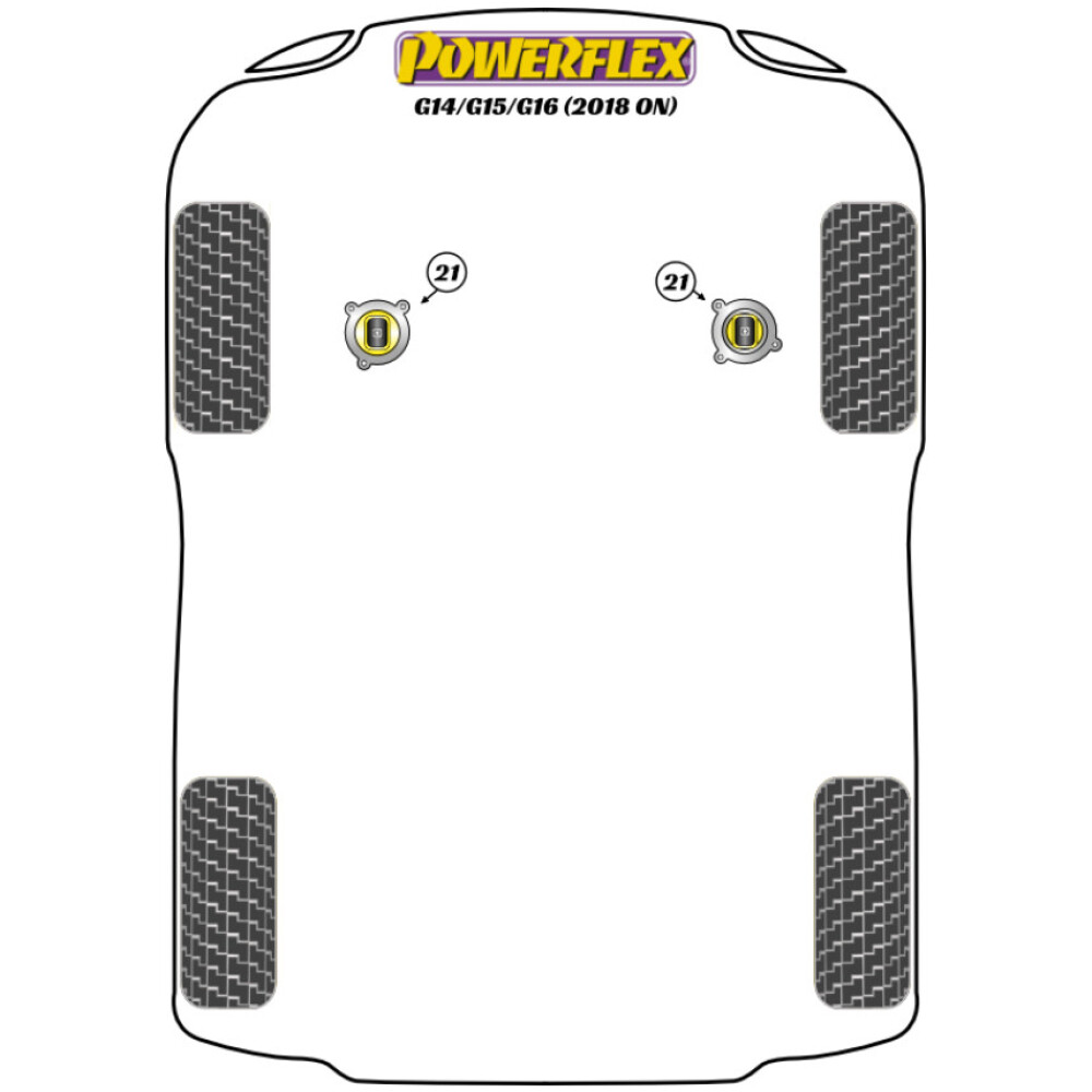 Powerflex BMW Serie 8 G14/G15/G16 (2018 in poi)   Supporto universale per scarico (1) EXH032 - immagine 2