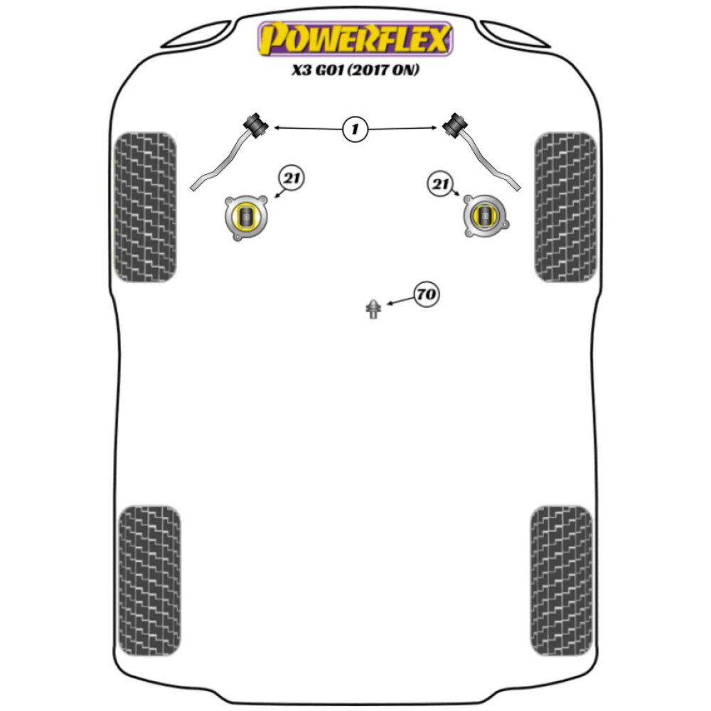 Powerflex BMW   X3 G01 (2017 in poi)  Boccola del braccio oscillante anteriore Fig.1 (2) PFF5-2601 - immagine 2