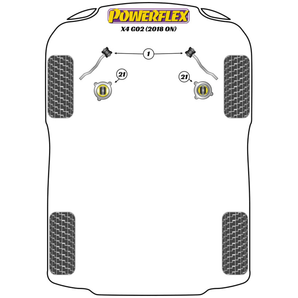 Powerflex BMW   X4 G02 (2018 in poi)  Supporto universale per scarico (1) EXH032 - immagine 2
