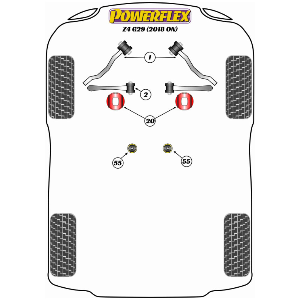 Powerflex BMW   Z4 G29 (2018 in poi)  Adattatore per piastra di sollevamento (1) PF5-4660 - immagine 2