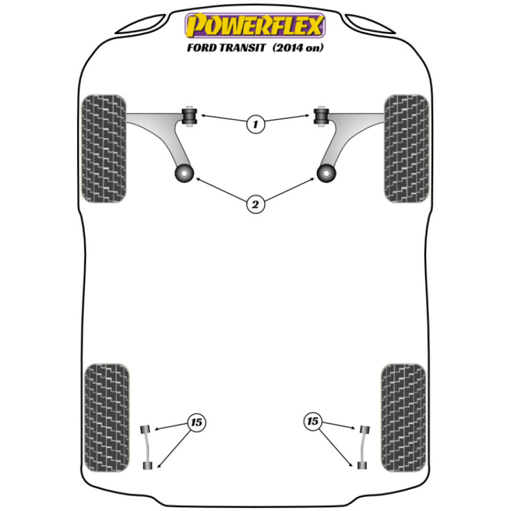 Powerflex Ford  Transit (2013 in poi)   Boccola posteriore del braccio oscillante anteriore Fig.2 (2) PFF19-9002 - immagine 2