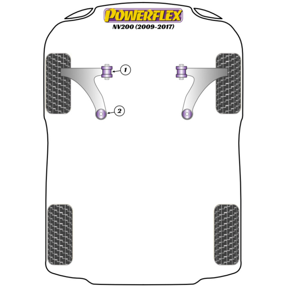 Powerflex Nissan NV200 (2009-2017)    Boccola anteriore del braccio anteriore Fig.1 (2) PFF60-901 - immagine 2