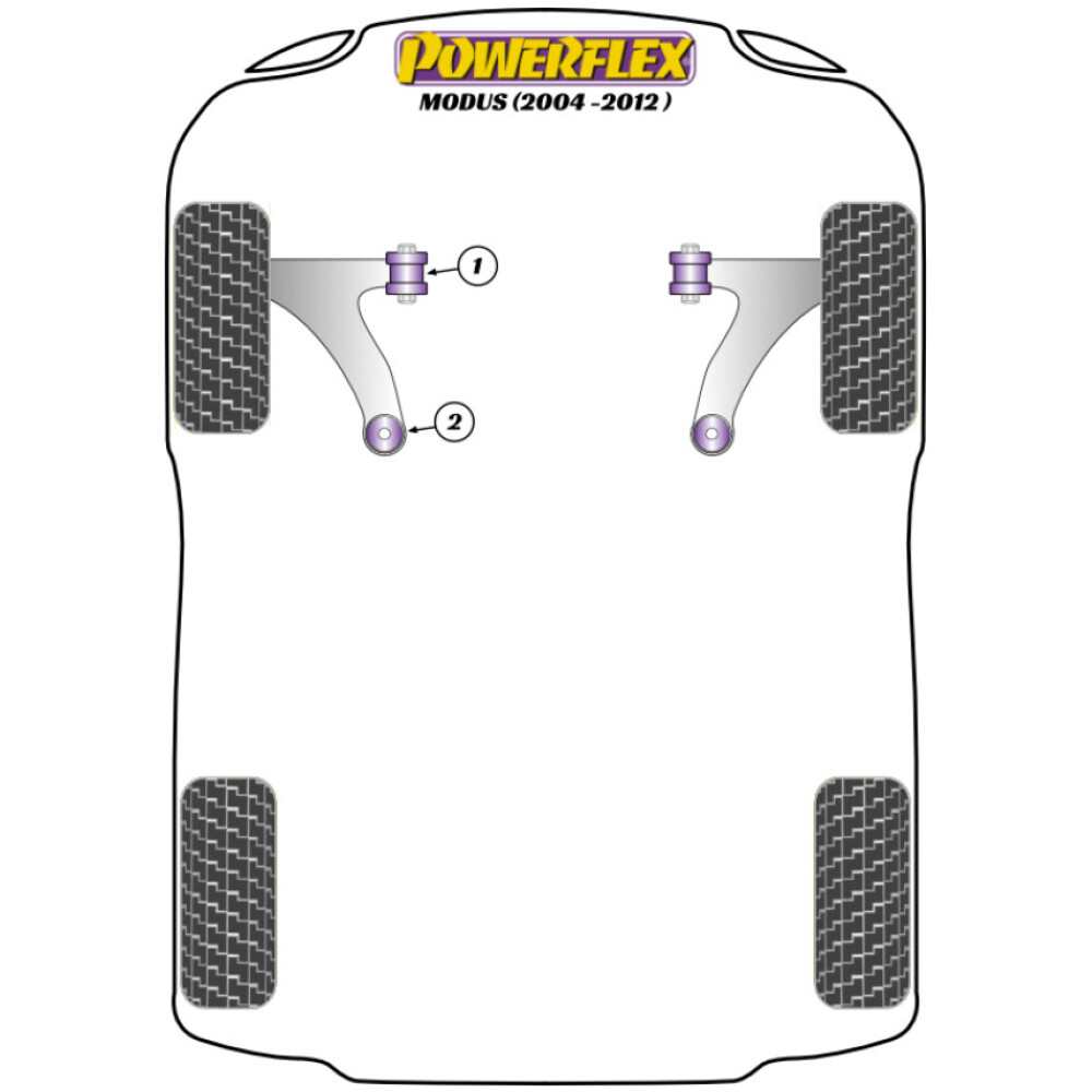Powerflex Renault Modus (2004-2012)    Boccola posteriore del braccio anteriore, offset dell'inclinazione Fig.2 (2) PFF60-902G - immagine 2