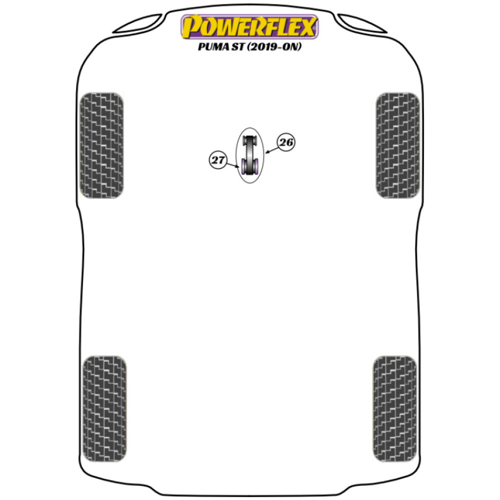 Powerflex Ford  Puma ST (2019- in poi)   Supporto di coppia inferiore, Fast Road Fig.26 (1) PFF19-2226 - immagine 2