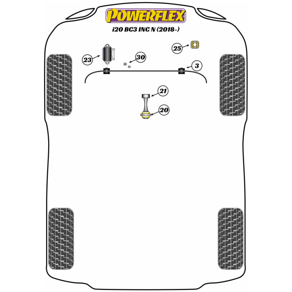 Powerflex Hyundai  i20 BC3 incl. N (2018 in poi)   Boccola di supporto motore superiore Fig.25 (1) PFF26-225 - immagine 2
