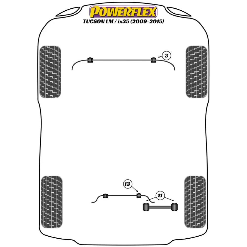 Powerflex Hyundai  Tucson / ix35 LM (2009 - 2015)   Boccola barra antirollio anteriore 23,2 mm Fig.3 (2) PFF26-103-23.2 - immagine 2