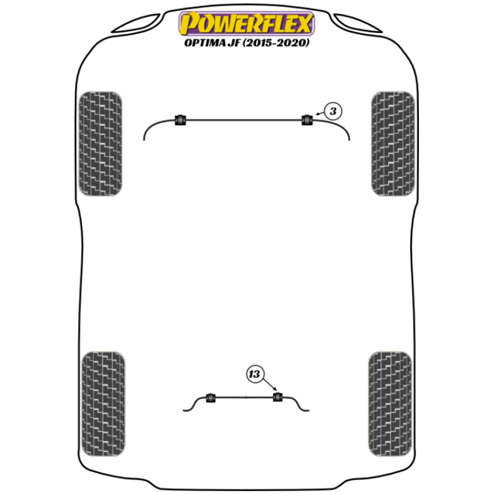 Powerflex Kia Optima JF (2015 - 2020)    Boccola barra antirollio anteriore 23,2 mm Fig.3 (2) PFF26-103-23.2 - immagine 2