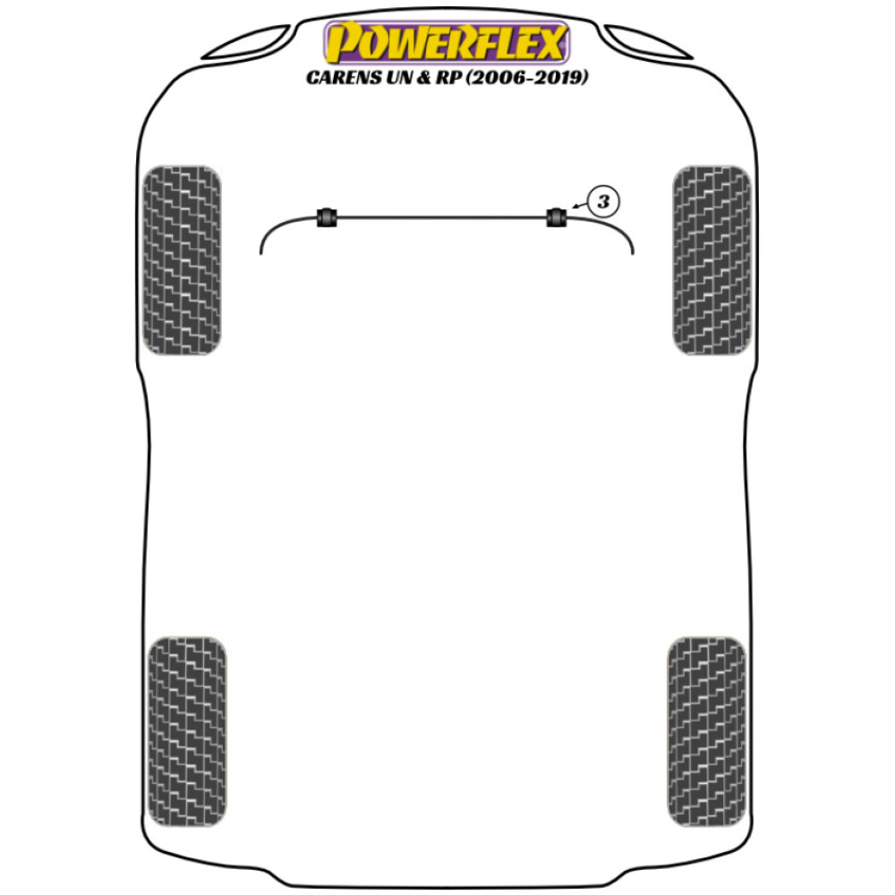 Powerflex Kia Carens UN & RP (2006 - 2019)    Boccola barra antirollio anteriore 20mm Fig.3 (2) PFF26-103-20 - immagine 2