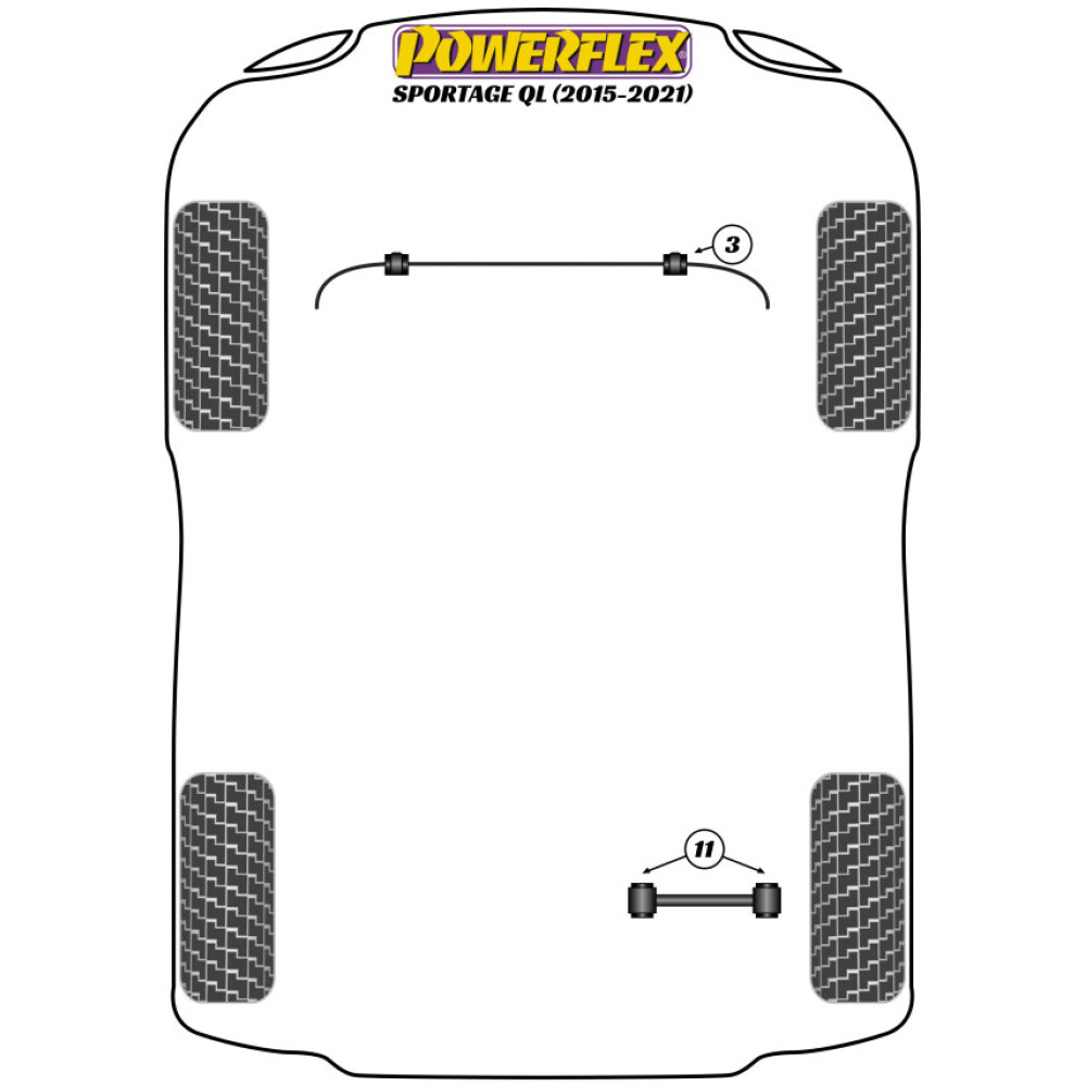 Powerflex Kia  Sportage QL (2015 - 2021)   Boccola del braccio di controllo inferiore posteriore Fig.11 (4) PFR26-311 - immagine 2