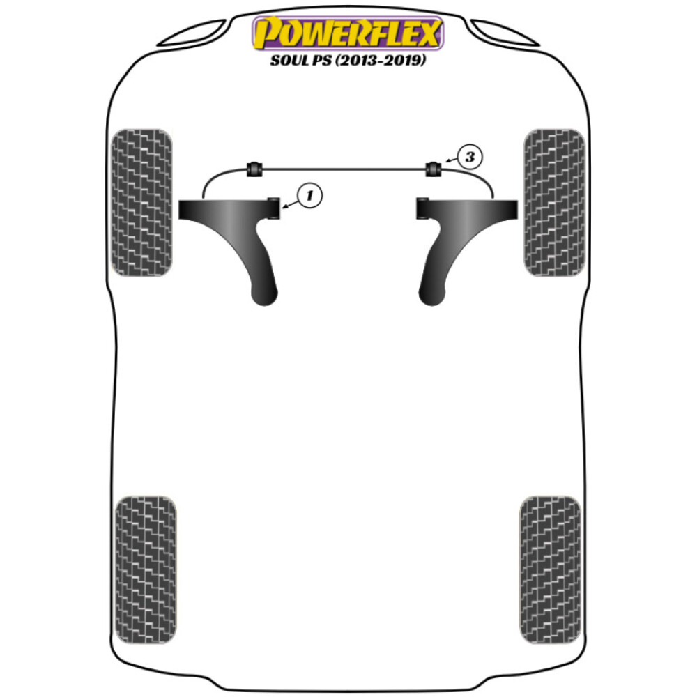 Powerflex Kia  Soul  CV (2013 - 2019)   Boccola barra antirollio anteriore 23,2 mm Fig.3 (2) PFF26-103-23.2 - immagine 2