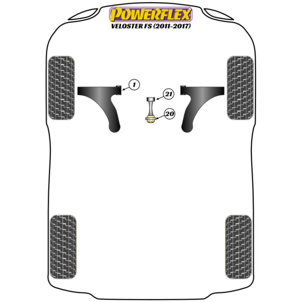 Powerflex Hyundai  Veloster FS (2011 - 2017)   Boccola di supporto della coppia inferiore - Fast Road Fig.20 (1) PFF26-120 - immagine 2