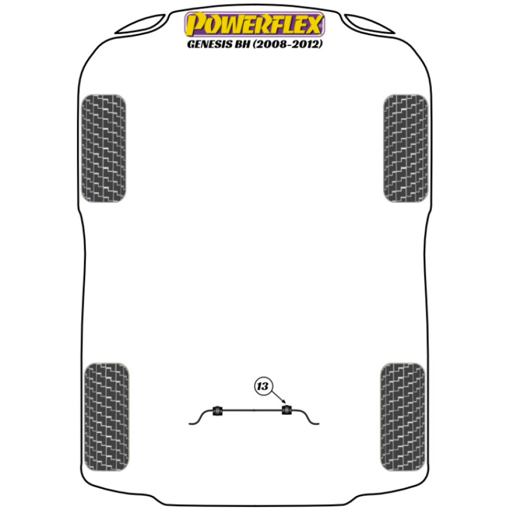 Powerflex Hyundai Genesis BH (2008 - 2012)    Boccola barra antirollio posteriore 19,3 mm Fig.13 (2) PFR26-113-19.3 - immagine 2