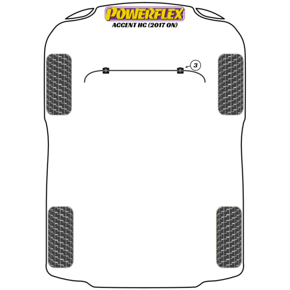 Powerflex Hyundai  Accent HC (2017 in poi)   Boccola barra antirollio anteriore 23,2 mm Fig.3 (2) PFF26-103-23.2 - immagine 2