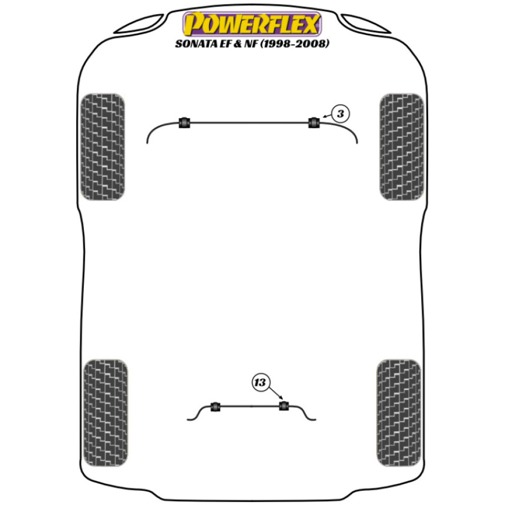 Powerflex Hyundai  Sonata EF/NF (1998 - 2008)   Boccola barra antirollio posteriore 15mm Fig.13 (2) PFR26-113-15 - immagine 2