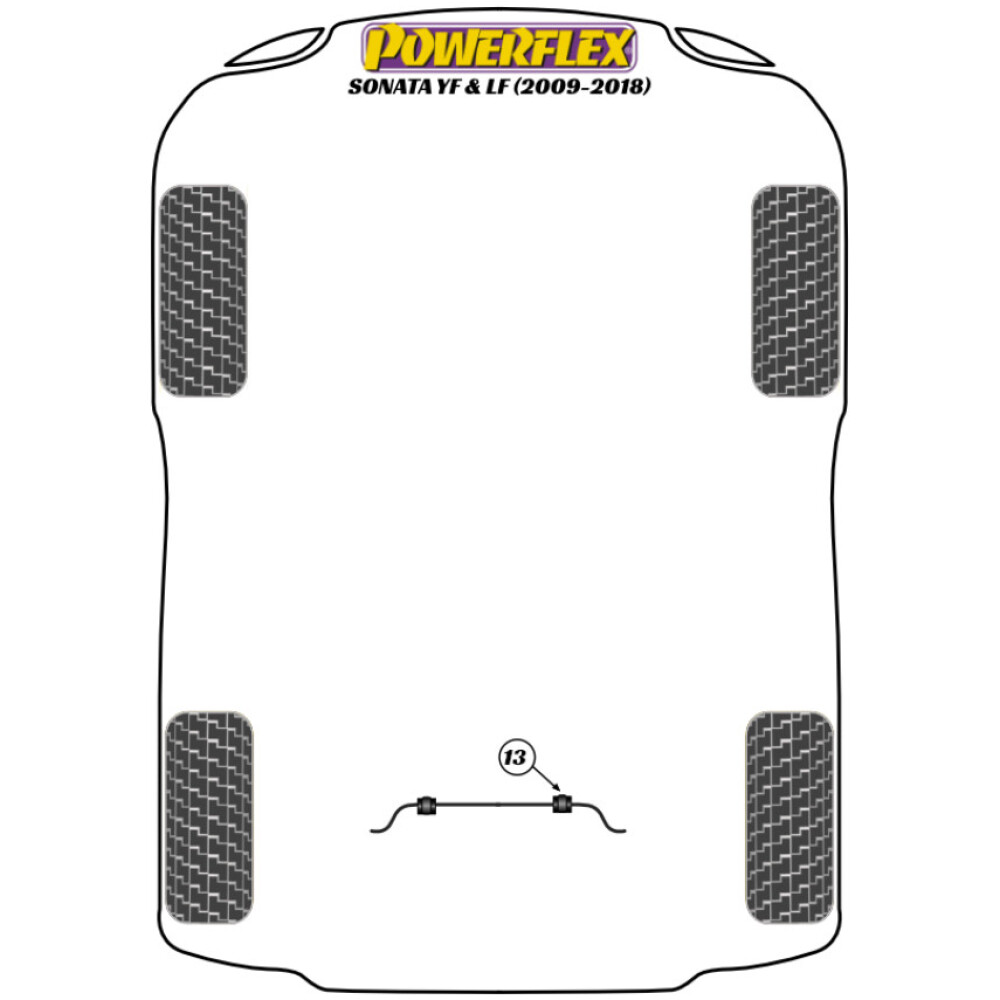 Powerflex Hyundai  Sonata YF/LF (2009 - 2018)   Boccola barra antirollio posteriore 19,3 mm Fig.13 (2) PFR26-113-19.3 - immagine 2