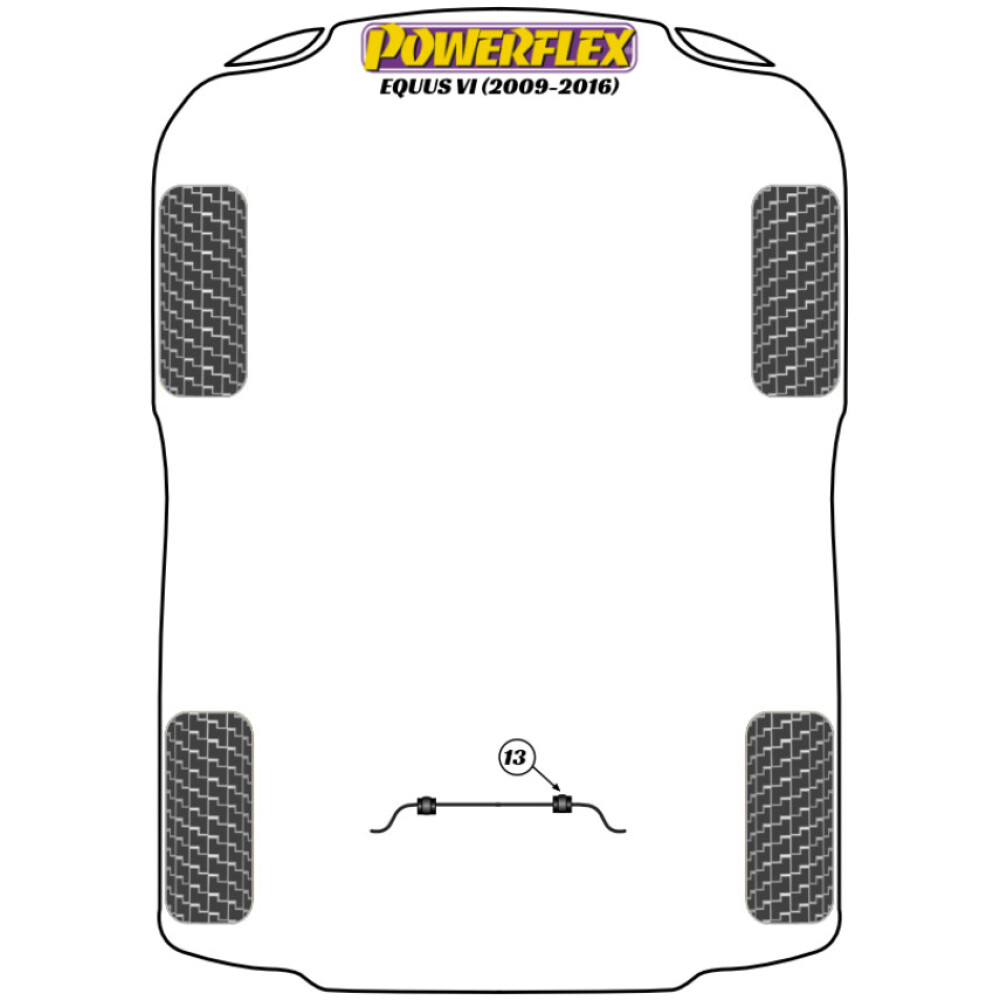 Powerflex Hyundai Equus VI (2009 - 2016)    Boccola barra antirollio posteriore 19,3 mm Fig.13 (2) PFR26-113-19.3 - immagine 2