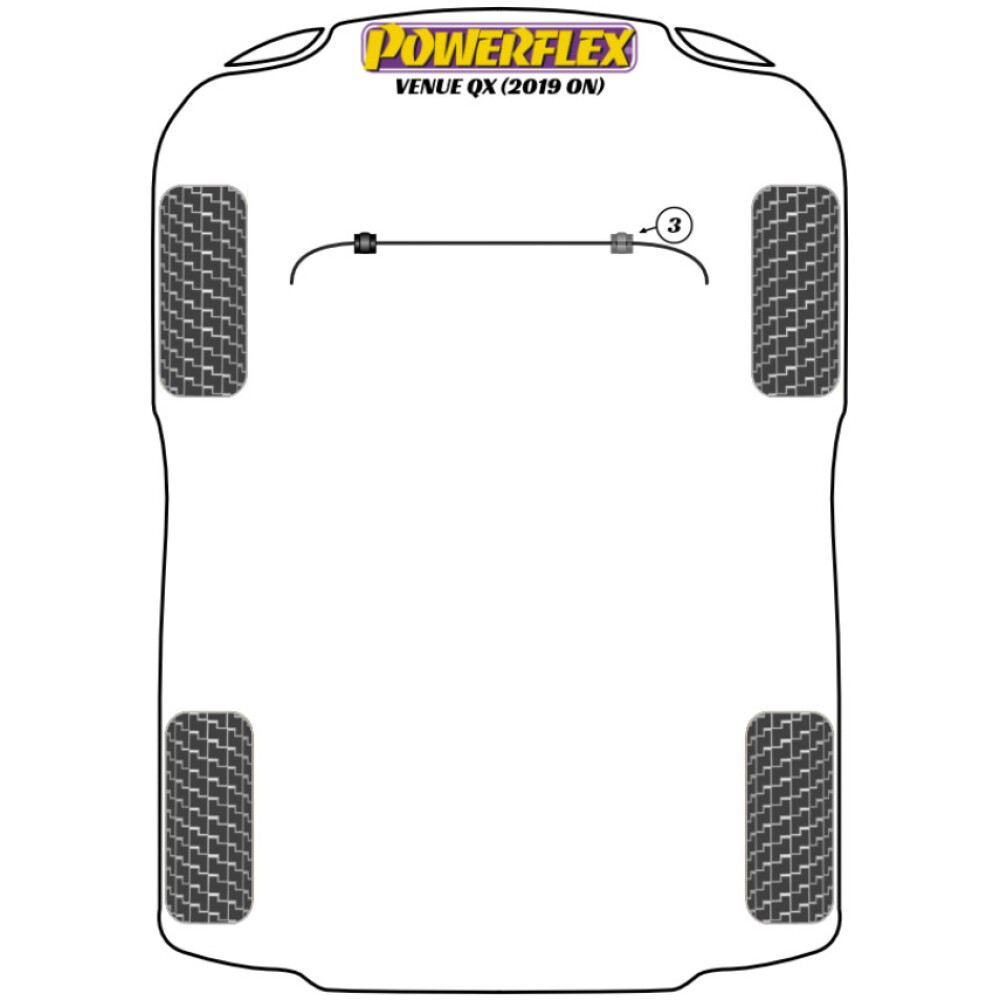 Powerflex Hyundai Venue QX (2019 in poi)    Boccola barra antirollio anteriore 23,2 mm Fig.3 (2) PFF26-103-23.2 - immagine 2