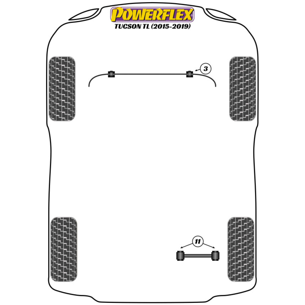 Powerflex Hyundai  Tucson TL (2015 - 2019)   Boccola del braccio di controllo inferiore posteriore Fig.11 (4) PFR26-311 - immagine 2