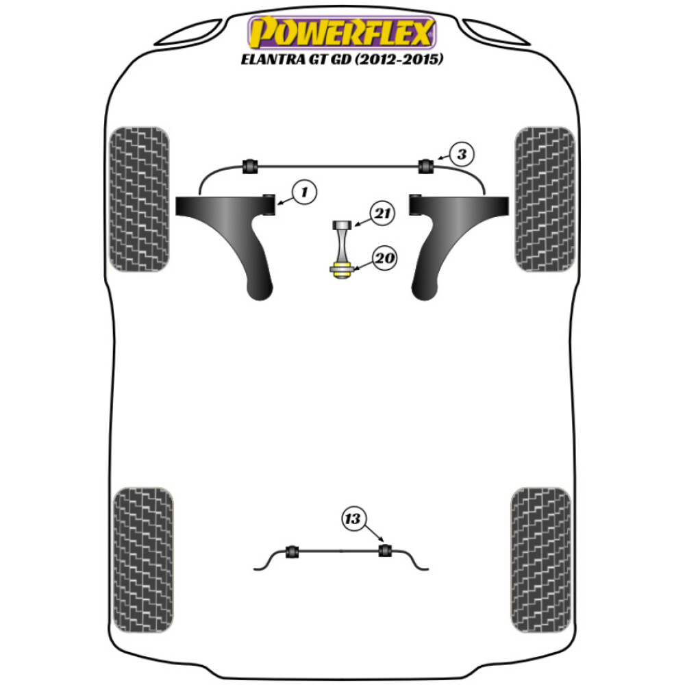 Powerflex Hyundai  Elantra GT GD (2012 - 2015)   Boccola barra antirollio posteriore 15mm Fig.13 (2) PFR26-113-15 - immagine 2