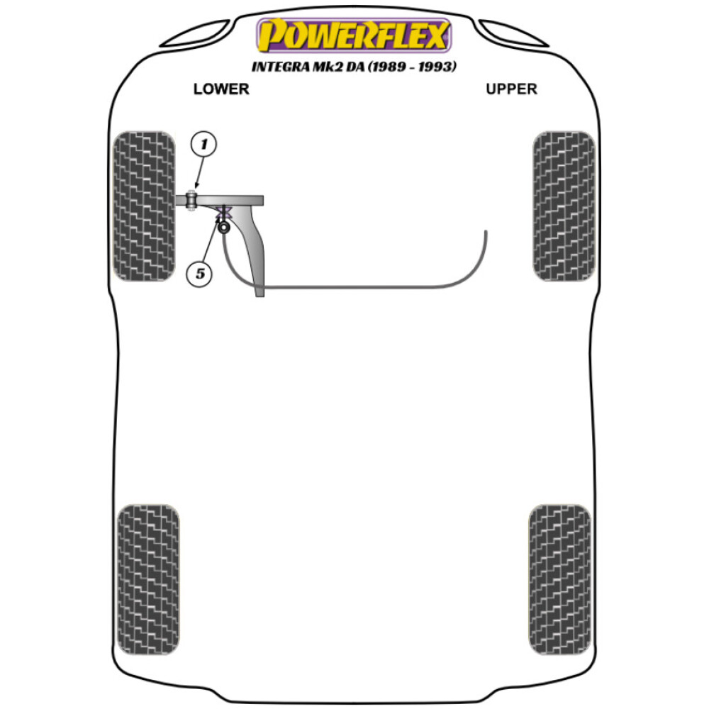 Powerflex Honda  Integra Mk2 DA (1989-1993)   Boccola del collegamento della barra antirollio Fig.5 (2) PFF25-105 - immagine 2