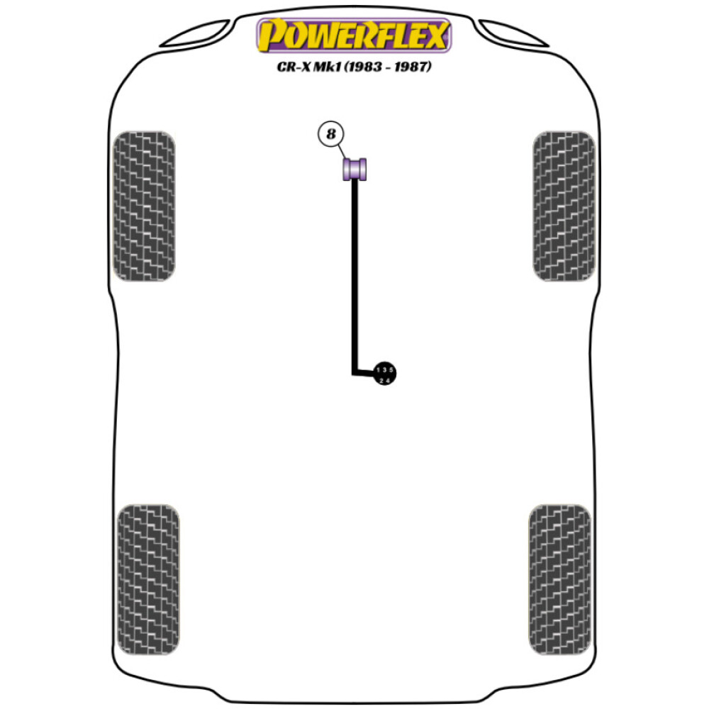 Powerflex Honda  CR-X Mk1 (1983-1987)   Supporto collegamento cambio anteriore Fig.8 (1) PFF63-416 - immagine 2