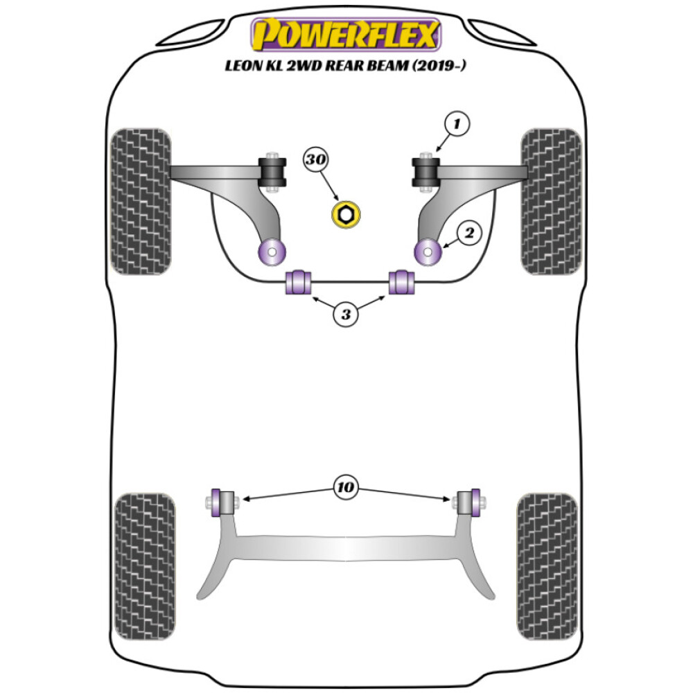 Powerflex Seat   Leon KL ponte post. fisso  Boccola ibrida supporto motore inferiore anteriore (grande) - Fast Road/Track Fig.30 (1) PFF85-831P - immagine 2
