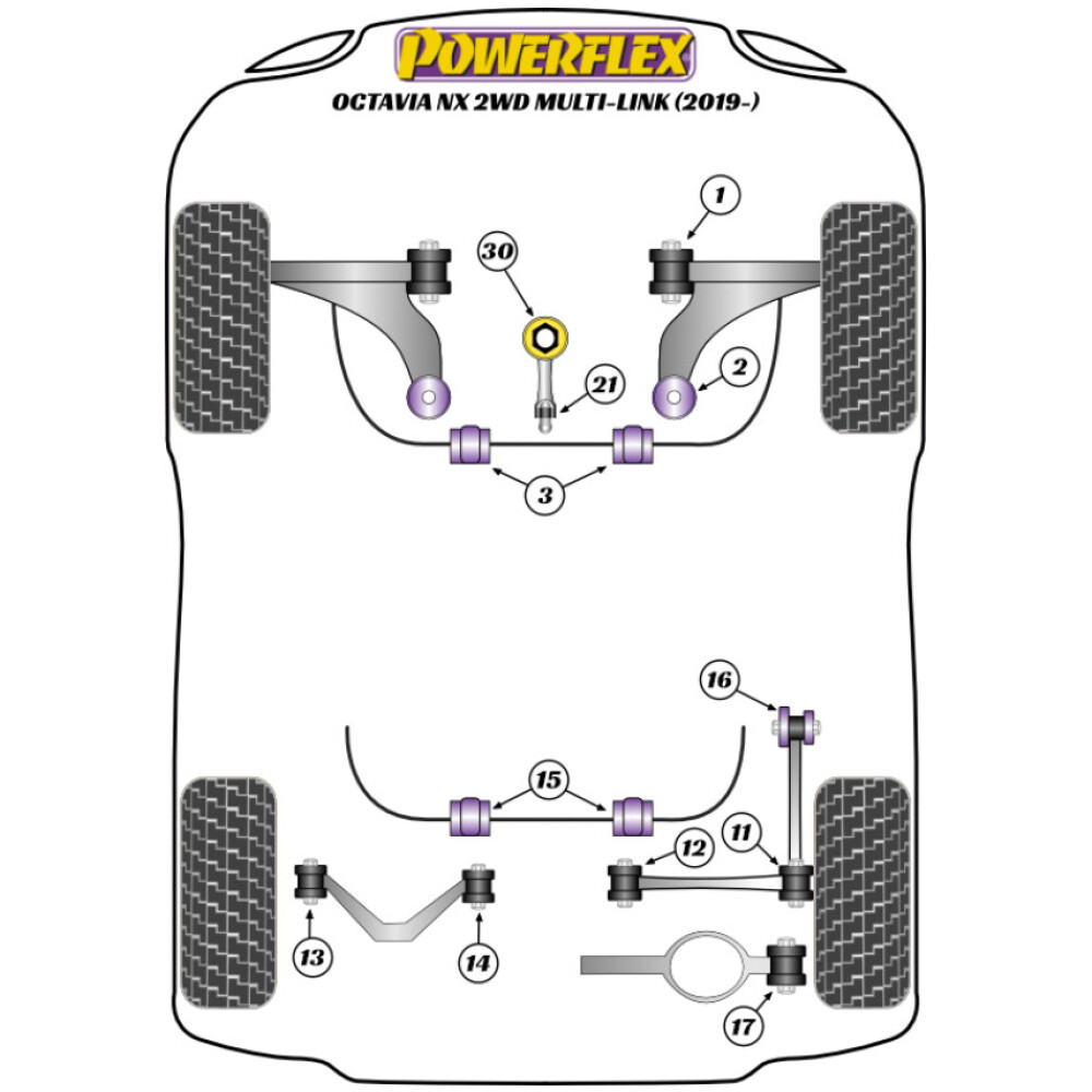 Powerflex Skoda   Octavia NX Multilink  Boccola esterna del braccio inferiore posteriore Fig.17 (2) PFR85-817 - immagine 2