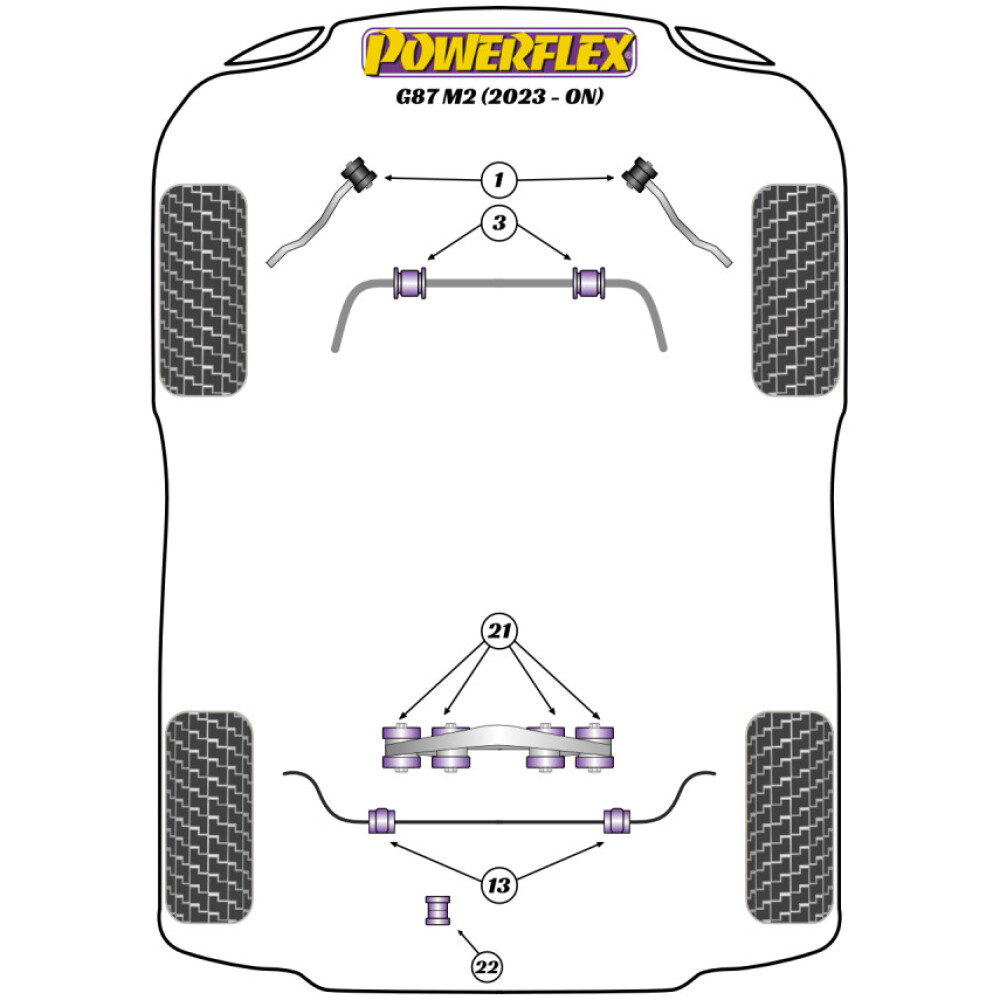 Powerflex BMW Serie 2 G87 M2 (2023 in poi)   Adattatore per piastra di sollevamento (1) PF5-4660 - immagine 2