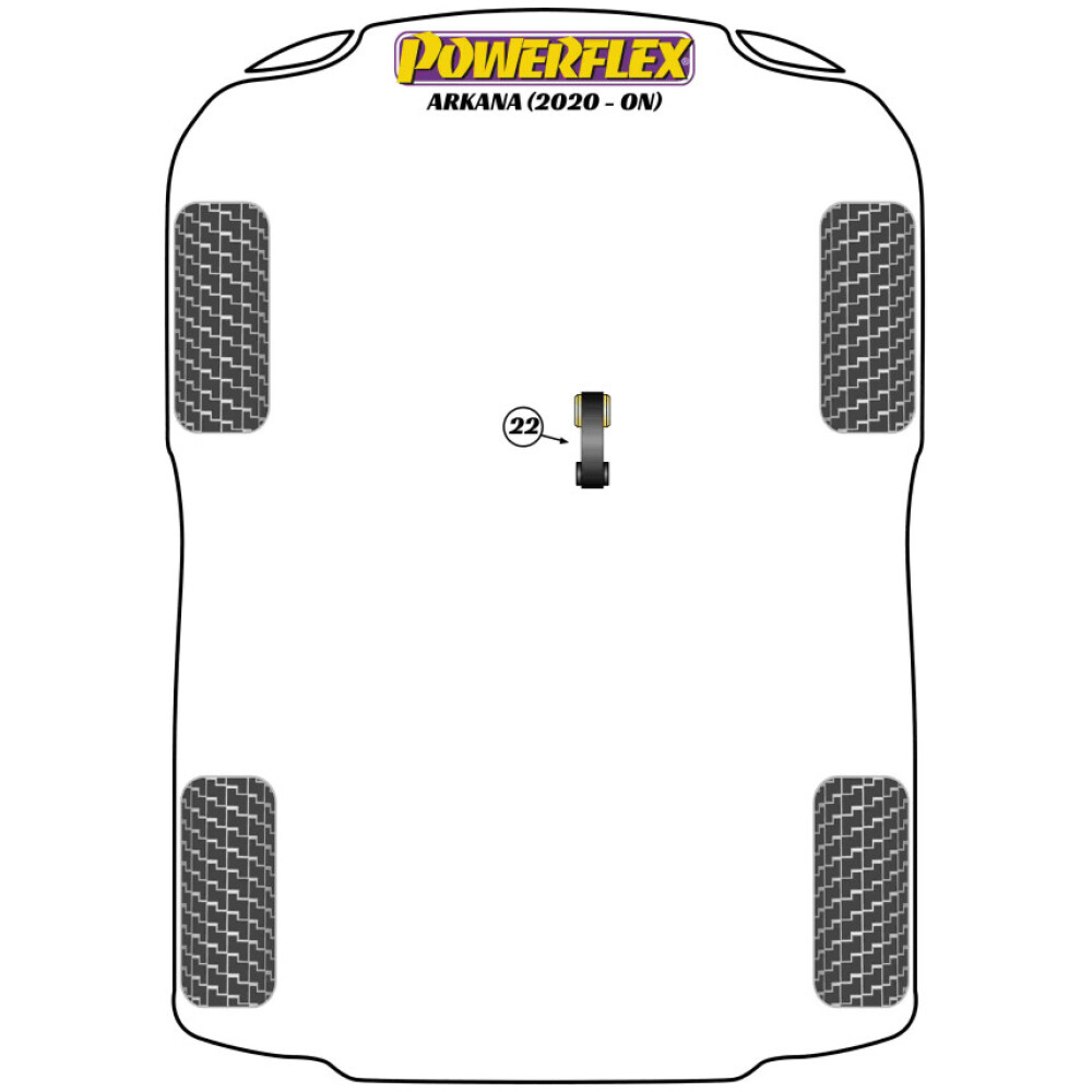 Powerflex Renault Arkana (2020 - in poi)    Supporto di coppia inferiore, strada veloce/pista Fig.22 (1) PFF60-1422P - immagine 2