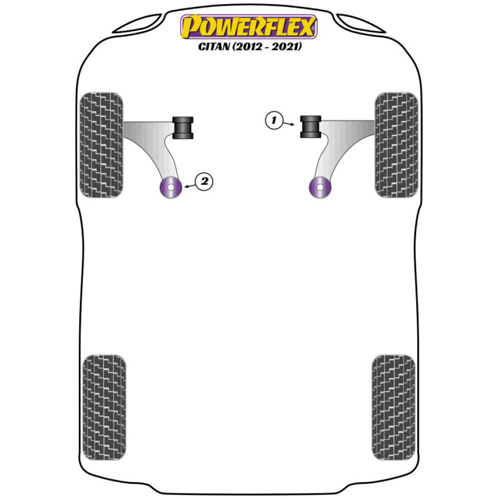 Powerflex Mercedes-Benz Citan (2012 - 2021)    Boccola posteriore braccio anteriore Fig.2 (2) PFF60-902 - immagine 2
