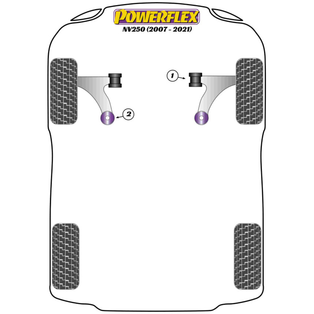 Powerflex Nissan NV250 (2007 - 2021)    Boccola posteriore braccio anteriore Fig.2 (2) PFF60-902 - immagine 2