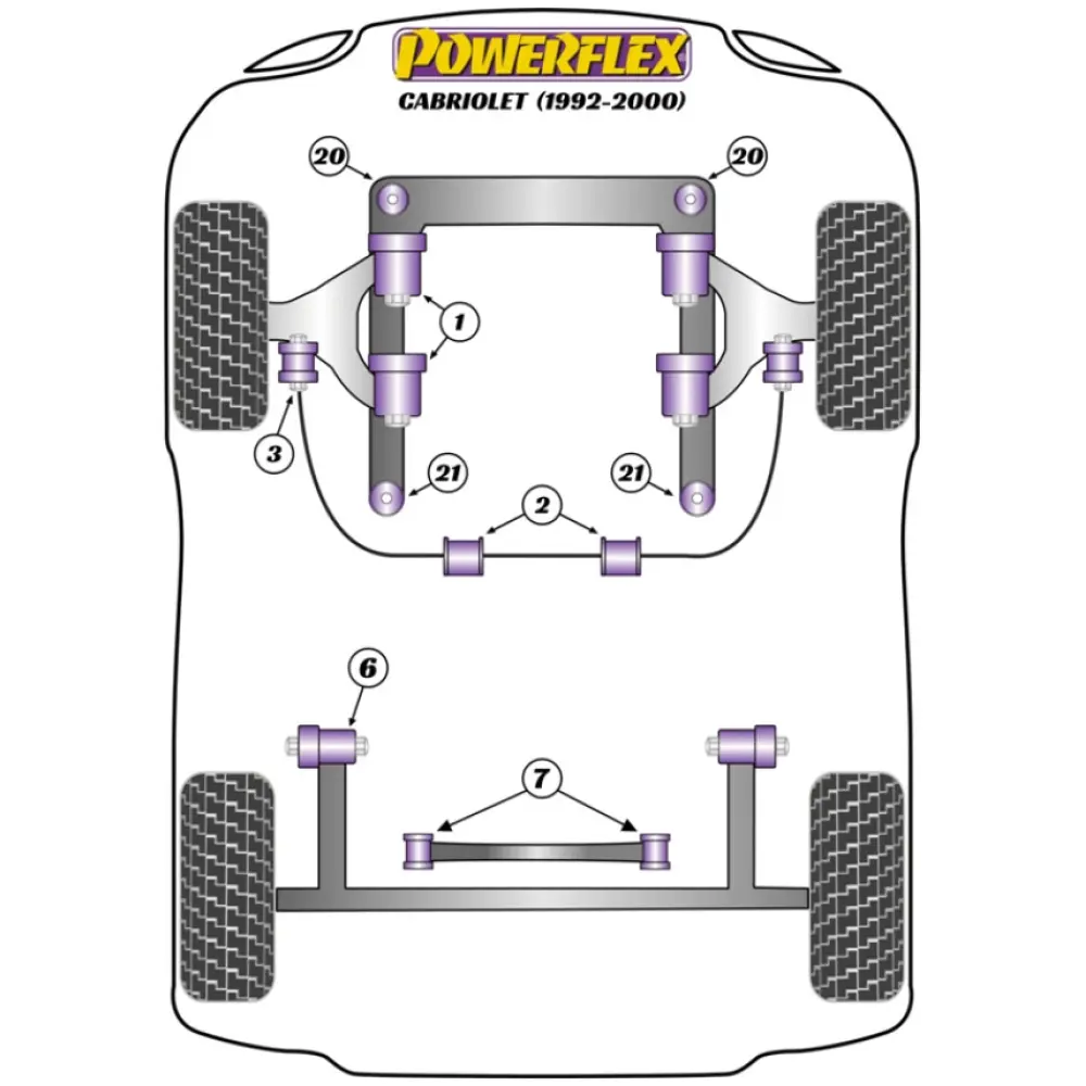 Powerflex Audi 80 / 90 - incl. S2/RS2 & Quattro (1976 - 2000) Cabriolet (1992 - 2000)   Kit bulloni di camber PowerAlign (14 mm) (1) PFA100-14 - immagine 2