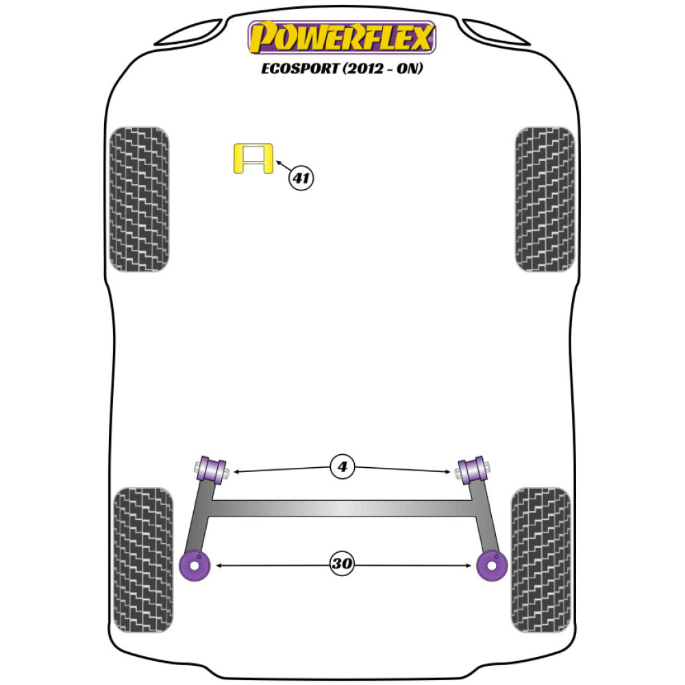 Powerflex Ford EcoSport (2012 - in poi)    Boccola trave posteriore al telaio Fig.4 (2) PFR19-1511 - immagine 2