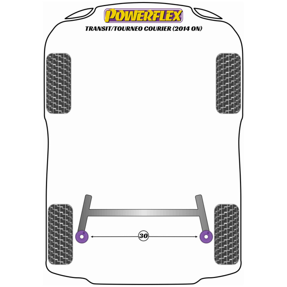 Powerflex Ford  Transit / Tourneo Courier (2014 in poi)   Tampone isolante superiore molla posteriore Fig.30 (2) PFR19-2030 - immagine 2