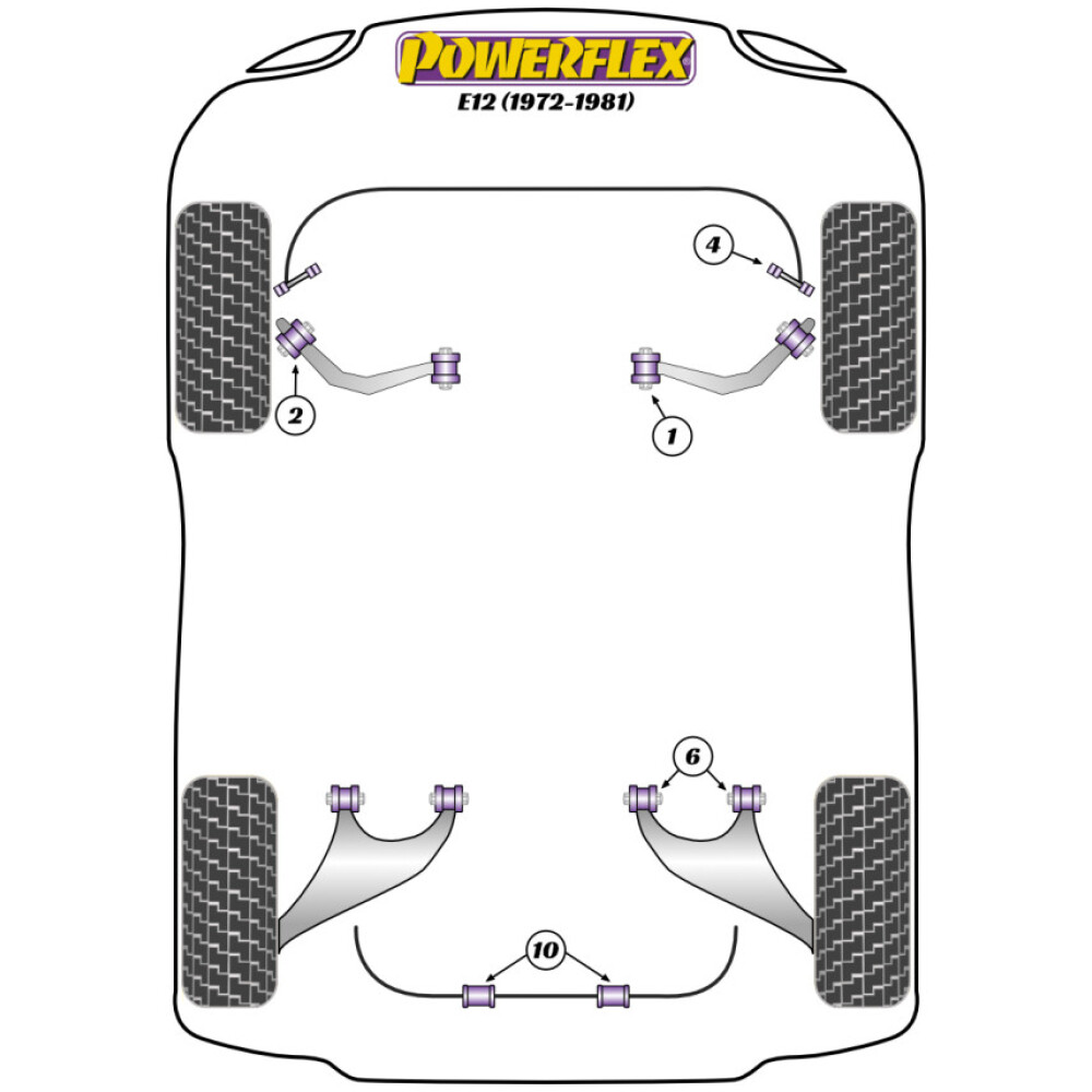 Powerflex BMW Serie 5 E12 (1972-1981)   Boccola del braccio oscillante posteriore regolabile Fig.6 (4) PFR5-306G - immagine 2