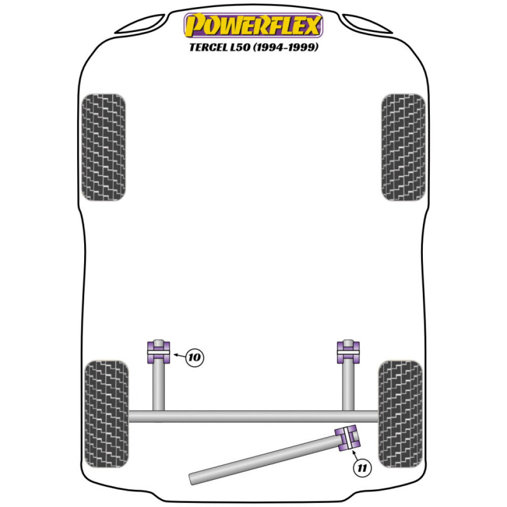 Powerflex Toyota Tercel L50 (1994-1999)    Boccola di montaggio della trave posteriore Fig.10 (2) PFR76-409 - immagine 2