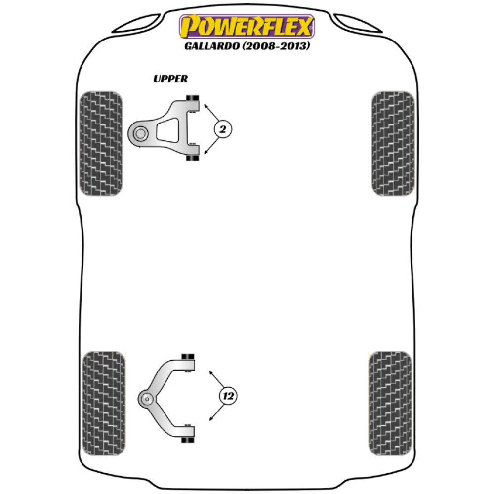 Powerflex Lamborghini Gallardo LP560-4 (2008-2013)    Boccola del braccio oscillante superiore anteriore Fig.2 (4) PF3-1401 - immagine 2