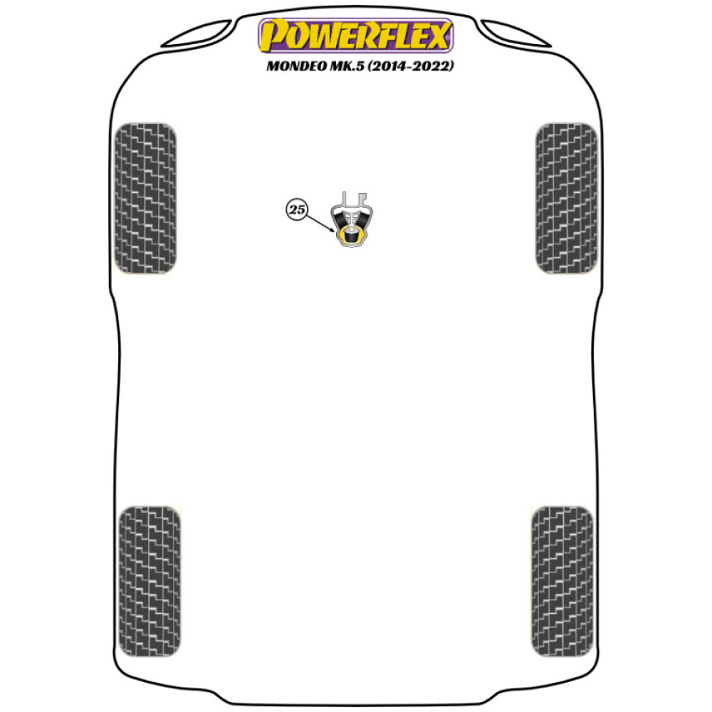 Powerflex Ford  Mondeo MK5 (2014-2022)   Inserto supporto motore inferiore (Diesel) Fig.25 (1) PFF19-2525R - immagine 2