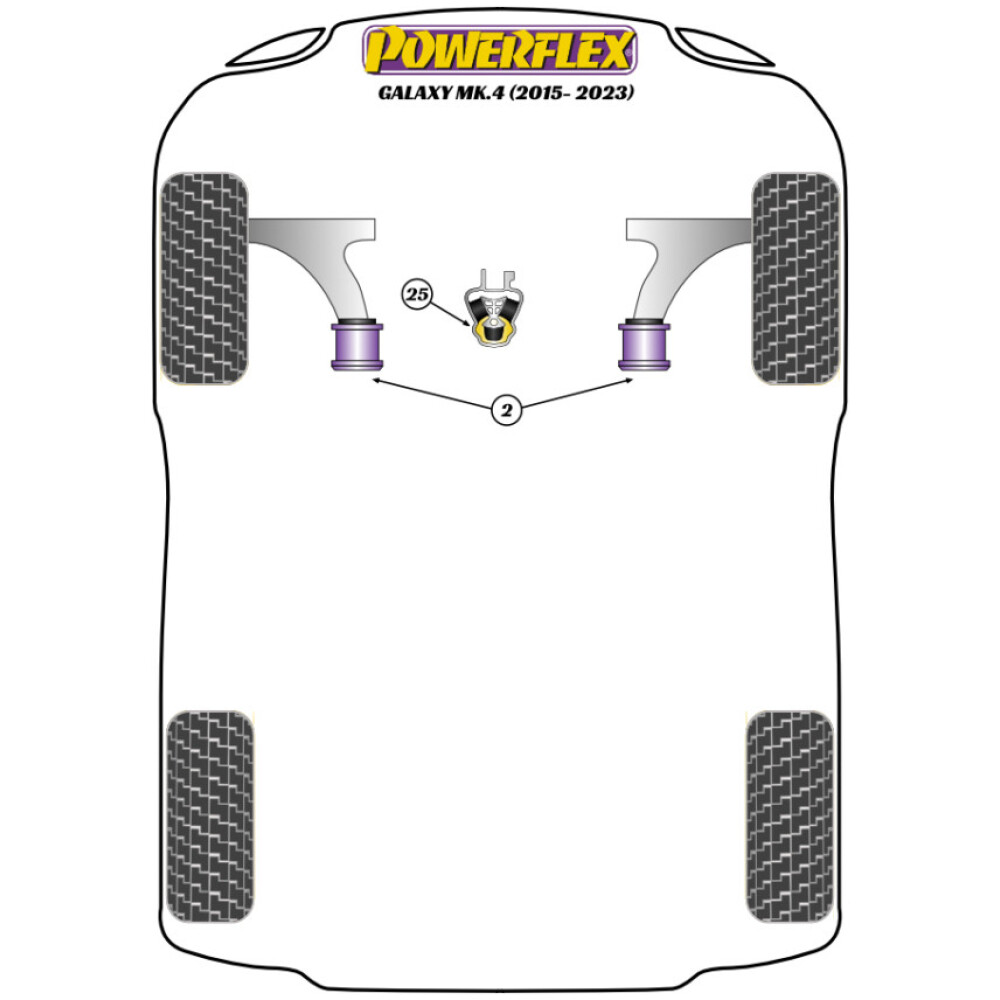 Powerflex Ford Galaxy MK4 (2015 - 2023) Inserto supporto motore inferiore (Diesel) Fig.25 (1) PFF19-2525R 2 Powerflex Ford Galaxy MK4 (2015 - 2023) Inserto supporto motore inferiore (Diesel) Fig.25 (1) PFF19-2525R - immagine 2