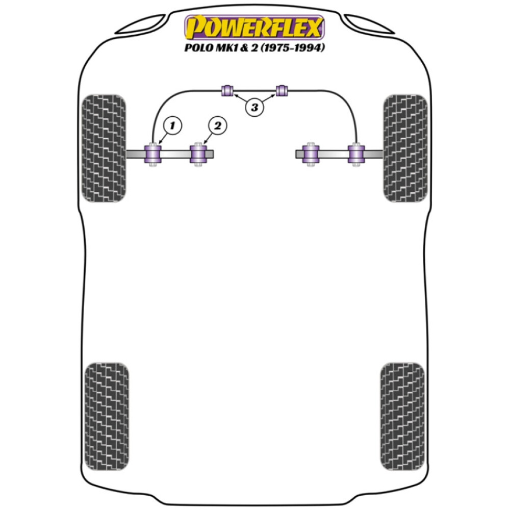 Powerflex Volkswagen  Polo / Derby MK1/2 (1975 - 1994)   Boccola esterna del braccio oscillante anteriore Fig.1 (2) PFF85-101 - immagine 2
