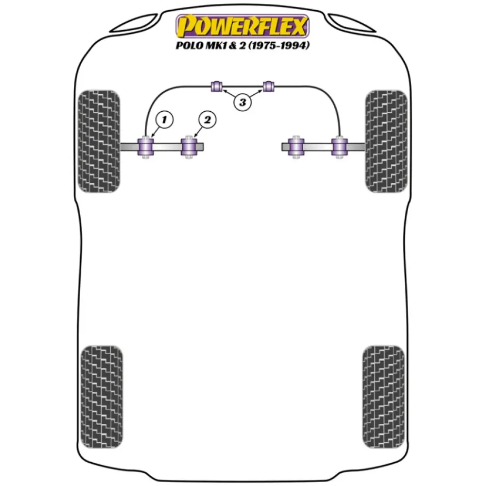 Powerflex Volkswagen  Polo / Derby MK1/2 (1975 - 1994)   Boccola esterna del braccio oscillante anteriore Fig.1 (2) PFF85-101 - immagine 2