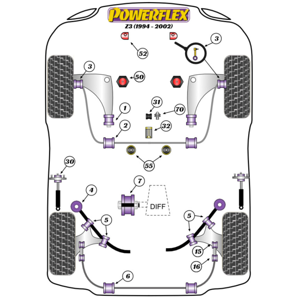 Powerflex BMW Z3 incl. M (1994 - 2002) Boccola posteriore del braccio del cambio Fig.32 (1) PFF5-4632 2 Powerflex BMW Z3 incl. M (1994 - 2002) Boccola posteriore del braccio del cambio Fig.32 (1) PFF5-4632 - immagine 2