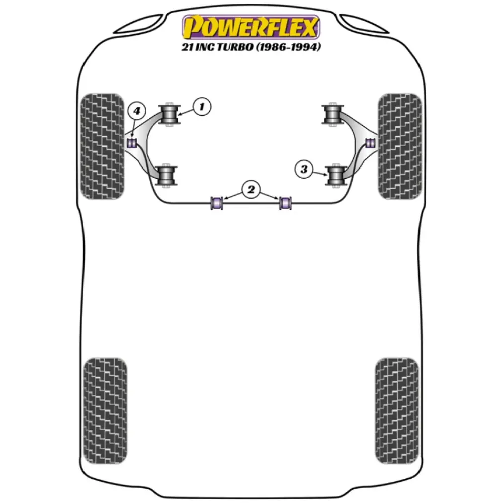 Powerflex Renault 21 incl. Turbo (1986-1994)    Kit bulloni di camber PowerAlign (12 mm x 60 mm) (1) PFA100-12 - immagine 2