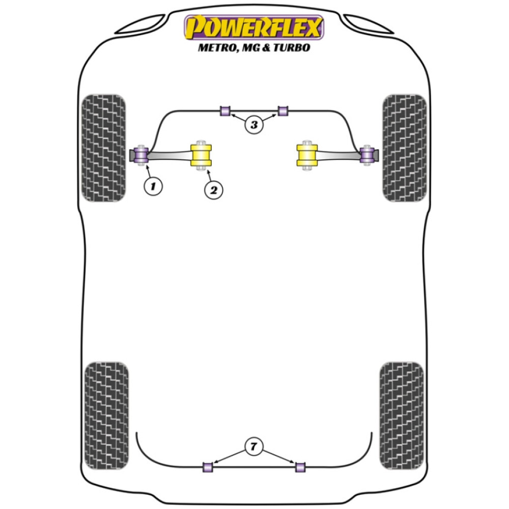 Powerflex MG MG Metro incl. Turbo (1980 - 1990)    Boccola interna del braccio di controllo della traiettoria anteriore Fig.2 (2) PFF63-203 - immagine 2