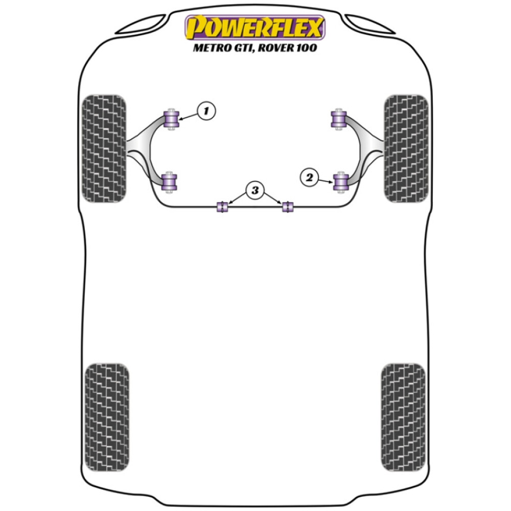 Powerflex Rover Metro / 100 (1990 - 1998)    Boccola posteriore del braccio oscillante anteriore Fig.2 (2) PFF42-212 - immagine 2